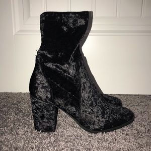 Velvet sock boots